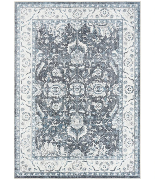 Nourison Astra Machine Washable Slate ASW20 5 ft. 3 in. X 7 ft. Rect. Rug