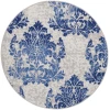 Nourison Home Whimsicle WHS11 Ivory Navy 5 ft. Round Area Rug
