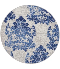 Nourison Home Whimsicle WHS11 Ivory Navy 5 ft. Round Area Rug