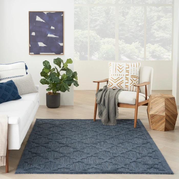 Nourison Easy Care Area Rug NES01 Navy Blue