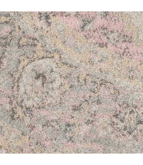 Nourison Tranquil Round Area Rug TRA06-Ivory/Pink