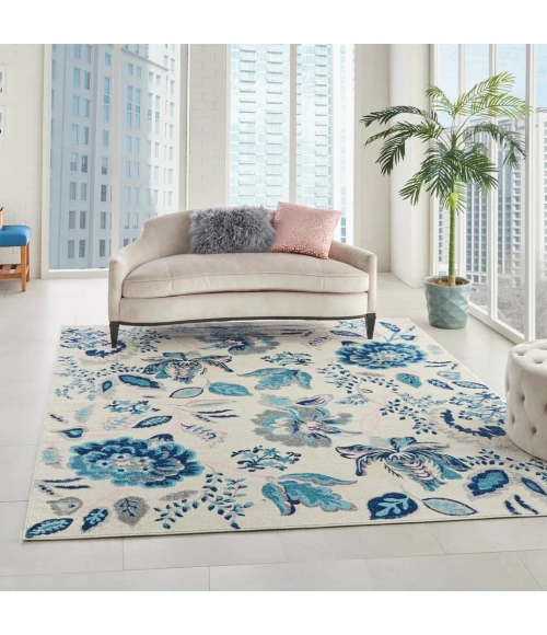 Nourison Tranquil Area Rug TRA02-Ivory/Light Blue