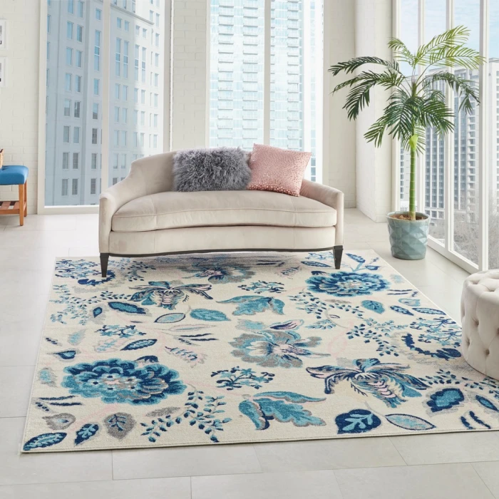 Nourison Tranquil Area Rug TRA02-Ivory/Light Blue