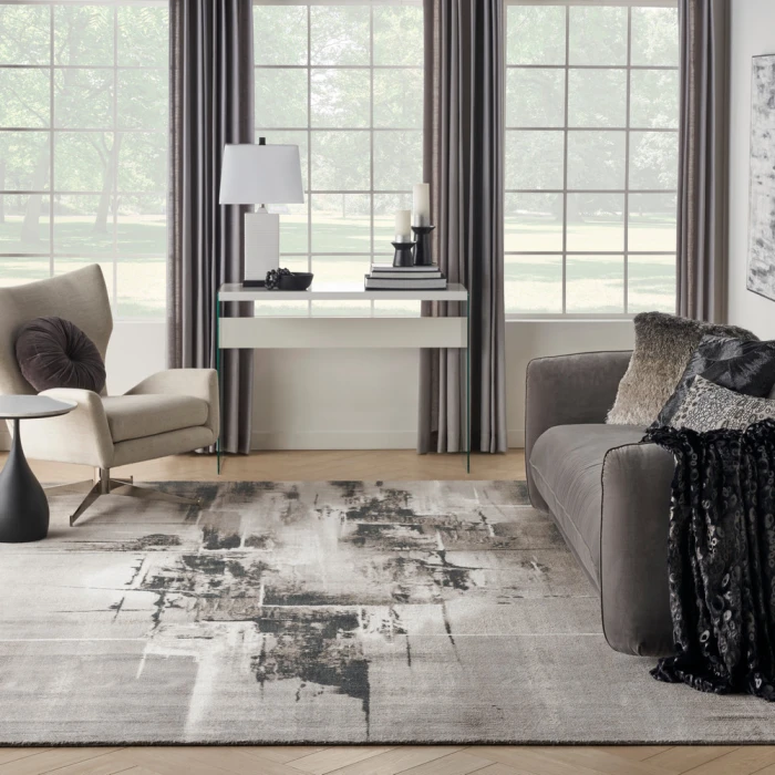 Nourison Twilight Area Rug TWI30 Grey/Ivory/Black