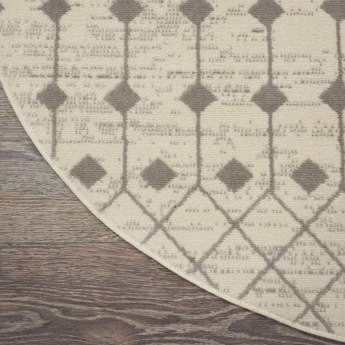 Nourison Grafix Round Area Rug GRF37-Ivory/Grey