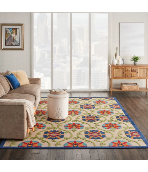 Nourison Aloha Area Rug ALH19-Blue/Multicolor