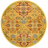 Nourison Home Allur ALR03 Yellow Multicolor 5 ft. 3 in. Round Area Rug