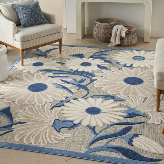 Nourison Aloha Area Rug ALH33 Blue Grey