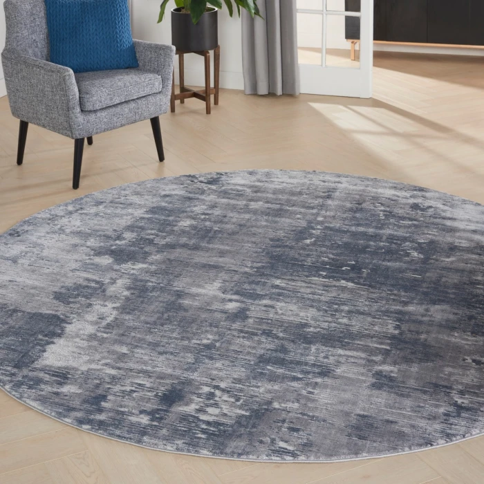 Nourison Rustic Textures Area Rug RUS05 Grey 7'10" Round