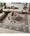 Nourison Dekor Ivory Charcoal DEK08 7 ft. 10 in. x 9 ft. 10 in. Rect. Rug