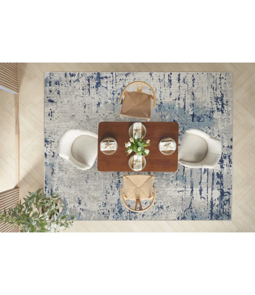 Nourison Quarry Ivory Blue Grey QUA01 9 ft. X 12 ft. Rect. Rug