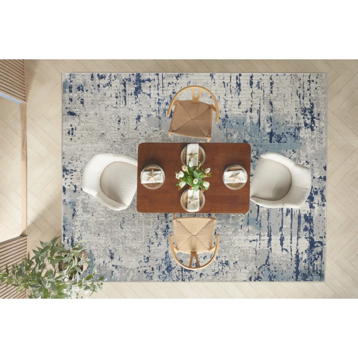 Nourison Quarry Ivory Blue Grey QUA01 9 ft. X 12 ft. Rect. Rug