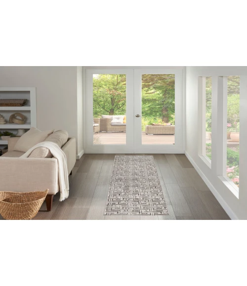 Nourison Serenity Home Grey Ivory SRH04 2 ft. 2 in. X 7 ft. 6 in. Rectangle Rug
