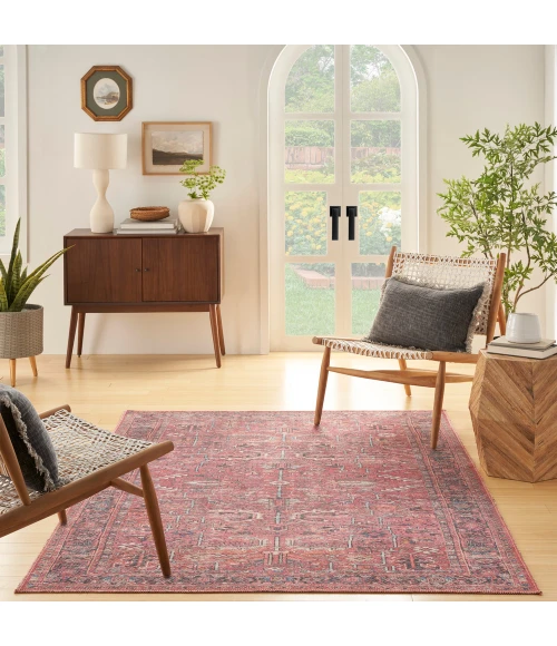 Nicole Curtis Machine Washable Series 1 Area Rug SR102 Brick