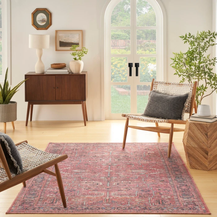 Nicole Curtis Machine Washable Series 1 Area Rug SR102 Brick