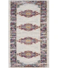 Nourison Passion Ivory Blue PSN03 2 ft. 2 in. X 10 ft. Rectangle Rug