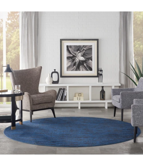 Nourison Essentials Midnight Blue Area Rug NRE01-Midnight Blue