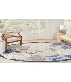 Nourison Home Aloha ALH32 Blue Grey 7 ft. 10 in. Round Area Rug
