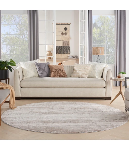 Nourison Rustic Textures Area Rug RUS03 Beige 7'10" Round