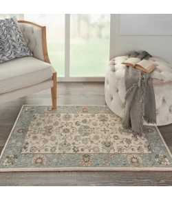 Nourison Home Living Treasures LI16 Ivory Aqua 2 ft. 6 in. X 4 ft. 3 in. Area Rug