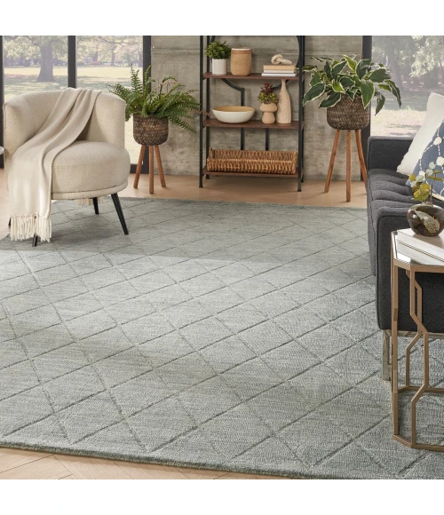 Nourison Wool Haven Blue WOH01 7 ft. 9 in. X 9 ft. 9 in. Rect. Rug