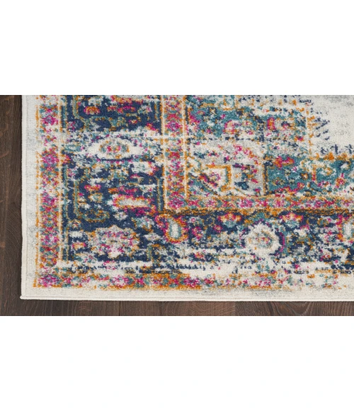 Nourison Passion Ivory Blue PSN03 2 ft. 2 in. X 10 ft. Rectangle Rug