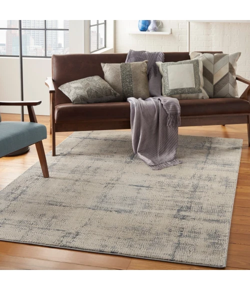 Nourison Rustic Textures Area Rug RUS06-Ivory/Blue