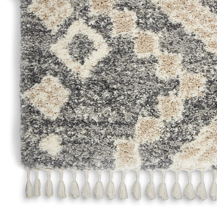 Nourison Oslo Shag Grey/Ivory OSL02 8 ft. X 11 ft. Rect. Rug