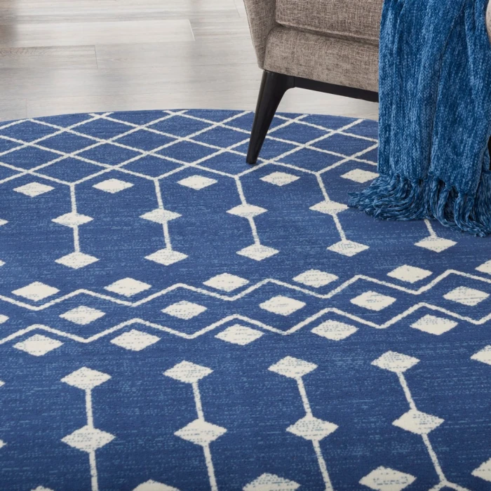 Nourison Grafix Round Area Rug GRF37-Navy