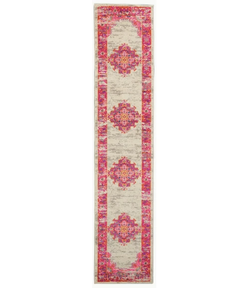 Nourison Passion Runner Area Rug PSN03-Ivory/Fuchsia