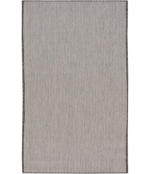 Nourison Courtyard Ivory/Charcoal COU01 2 ft. 2 in. X 10 ft. Rectangle Rug