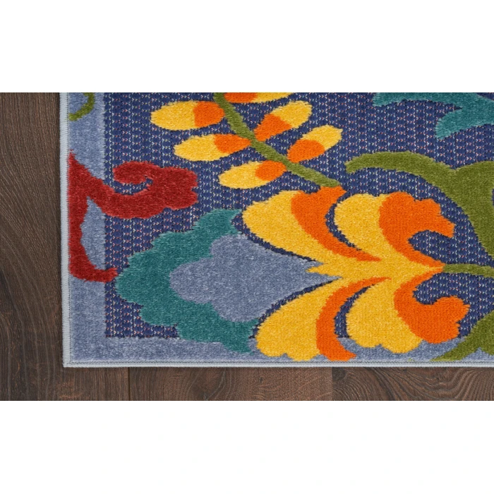 Nourison Aloha Navy Multicolor ALH17 5 ft. 3 in. X 7 ft. 5 in. Rectangle Rug