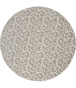 Nourison Home Grafix GRF19 Grey 8 ft. Round Area Rug