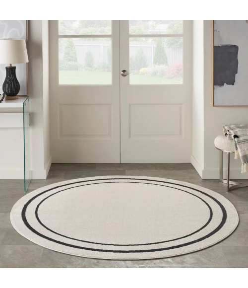 Nourison Nourison Essentials Area Rug NRE02 Ivory/Black