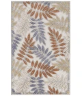 Nourison Aloha Blue Mocha ALH18 2 ft. 8 in. X 4 ft. Rectangle Rug