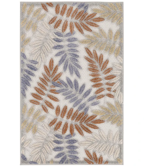 Nourison Aloha Blue Mocha ALH18 2 ft. 8 in. X 4 ft. Rectangle Rug