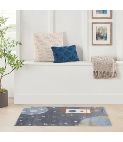 Nourison Home Astra Machine Washable ASW06 Sky Blue 4 ft. X 6 ft. Area Rug
