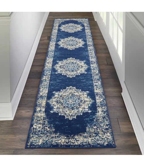 Nourison Grafix Runner Area Rug GRF14-Navy Blue
