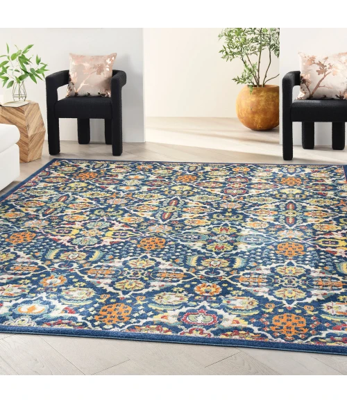 Nourison Allur Area Rug ALR03 Navy Multicolor