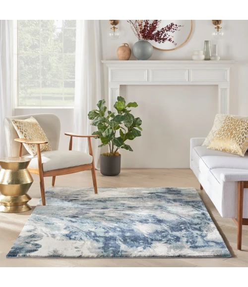 Kathy Ireland American Manor Area Rug AMR03 Blue/Ivory 3'11" x 5'11"