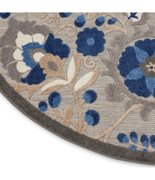 Nourison Aloha Round Area Rug ALH17-Natural/Blue