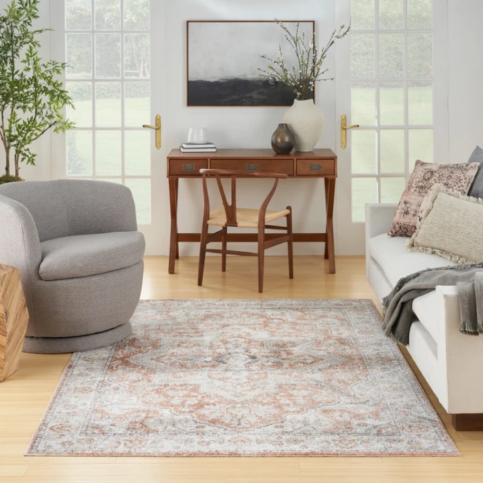 Nourison Astra Machine Washable Area Rug ASW12 Gold/Multicolor