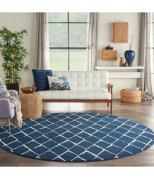 Nourison Twilight Round Area Rug TWI15 Navy 8' Round