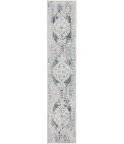 Nourison Home Astra Machine Washable ASW11 Blue Ivory 2 ft. 2 in. X 8 ft. Area Rug