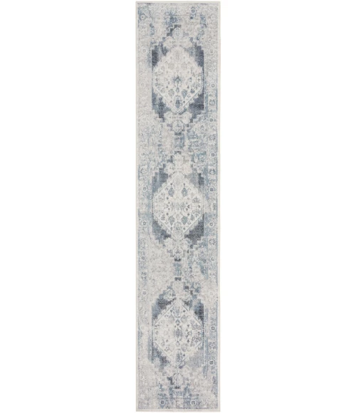 Nourison Astra Machine Washable Area Rug ASW11 Blue/Ivory