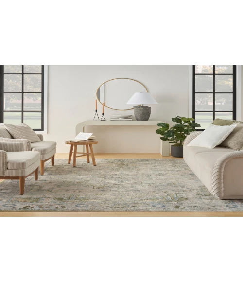 Nourison Astra Machine Washable Blue Green ASW12 9 ft. X 12 ft. Rectangle Rug