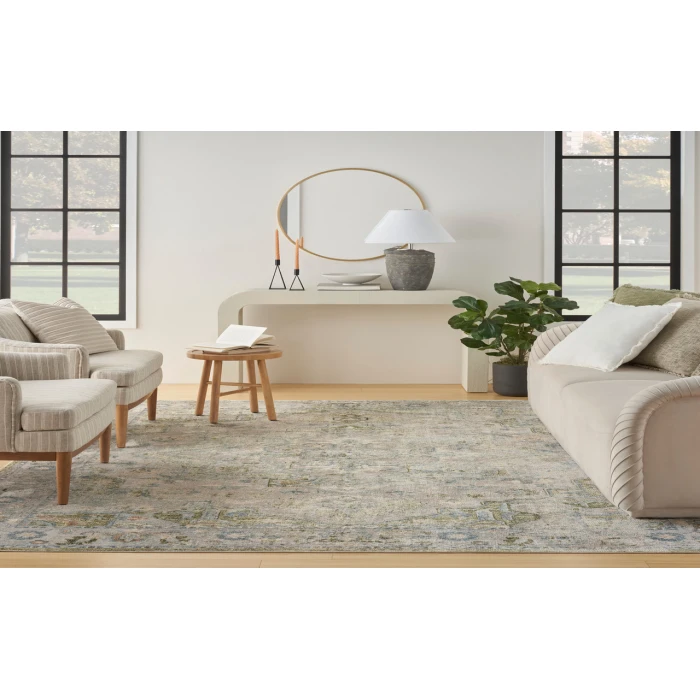 Nourison Astra Machine Washable Blue Green ASW12 9 ft. X 12 ft. Rectangle Rug