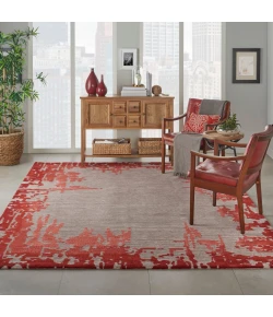Nourison Home Symmetry SMM02 Beige Red 8 ft. 6 in. X 11 ft. 6 in. Area Rug
