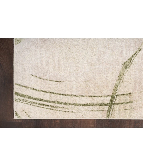 Nourison Astra Machine Washable Beige Green ASW14 6 ft. 7 in. X 9 ft. Rectangle Rug