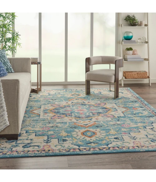 Nourison Passion Area Rug PSN25 Ivory/Light Blue 9' x 12'